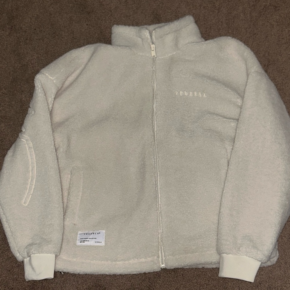 YoungLA Cream Puffer Jacket Athletic Fit